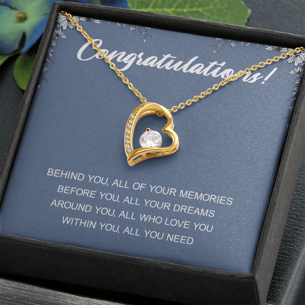 Graduation Gift Necklace for Girls College, High School, Love Knot Necklace Congrats Graduation Pendants Gift For Daughter, Granddaughter, Niece, Sister Forever Love Necklace