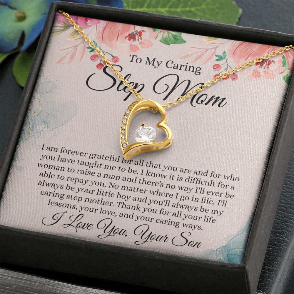 To My Step Mom Gift, Step Mom Necklace, Step Mom Gift From Son, Step Mom Mother's Day Gift From Step Son, Step Mom Birthday Gift, Step Mom Gift Necklace from Step Son Forever Love Necklace
