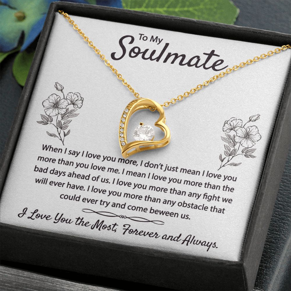 To My Soulmate Necklace for Women Birthday Christmas Jewelry Gifts For My Wife with Message Card Box Personalized Gift Present Pendant for Future Wife Soulmate Girlfriend Love 9 Forever Love Necklace
