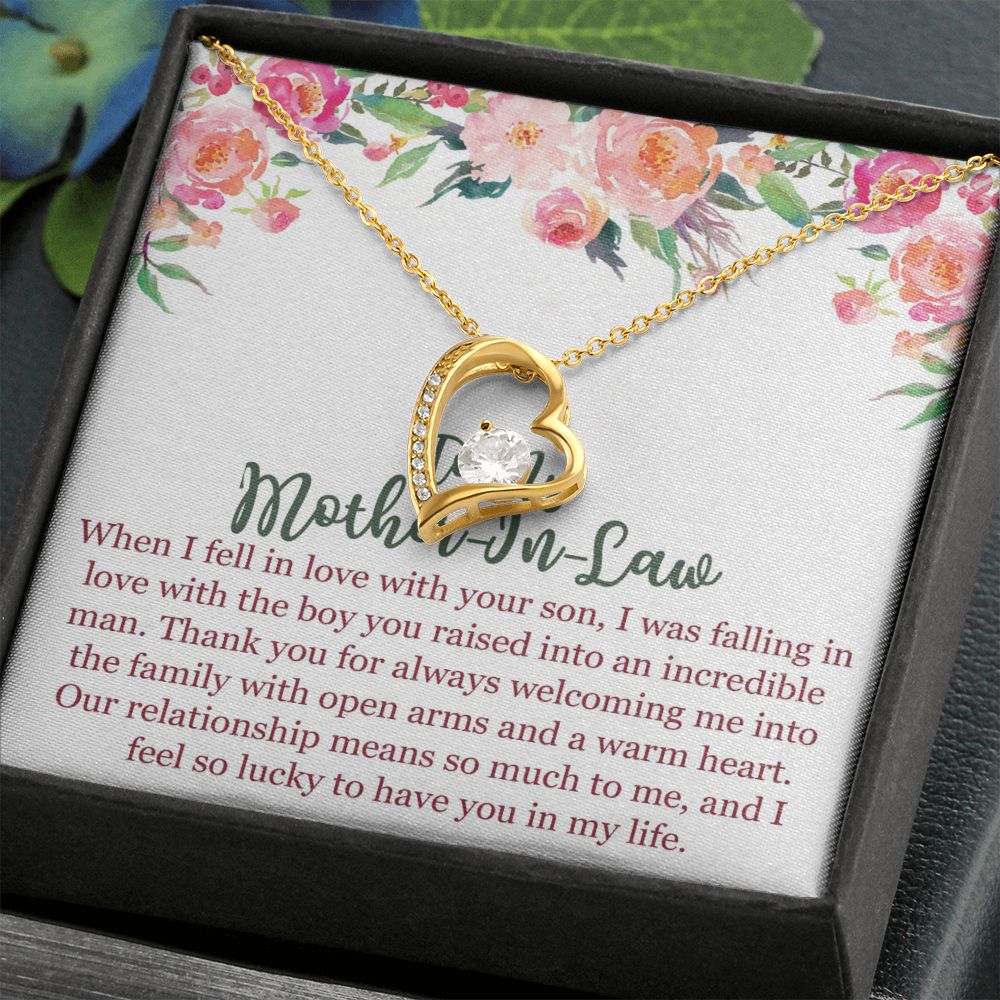 To My Mom In Law Necklace Pendant Gift From Son Happy Mother's Day Gift For Mom Birthday, Anniversary Love With Your Son Forever Love Necklace