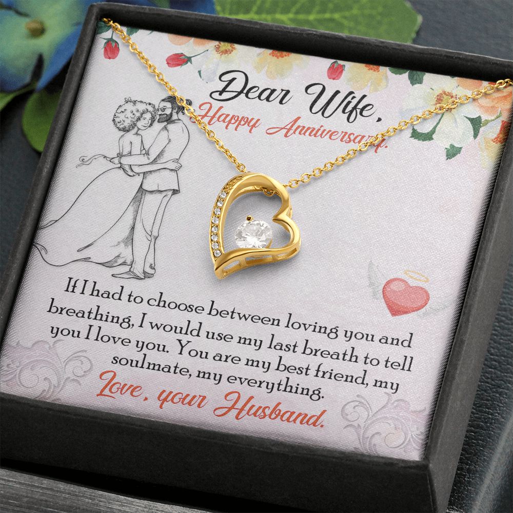 To My Wife Necklace from Husband, Personalized Necklace for Women, Luxury Necklace for Wife from Man Men, Wedding Anniversary Present For Wife, Beautiful Wife Jewelry Christmas Birthday Gift For Wife13 Forever Love Necklace