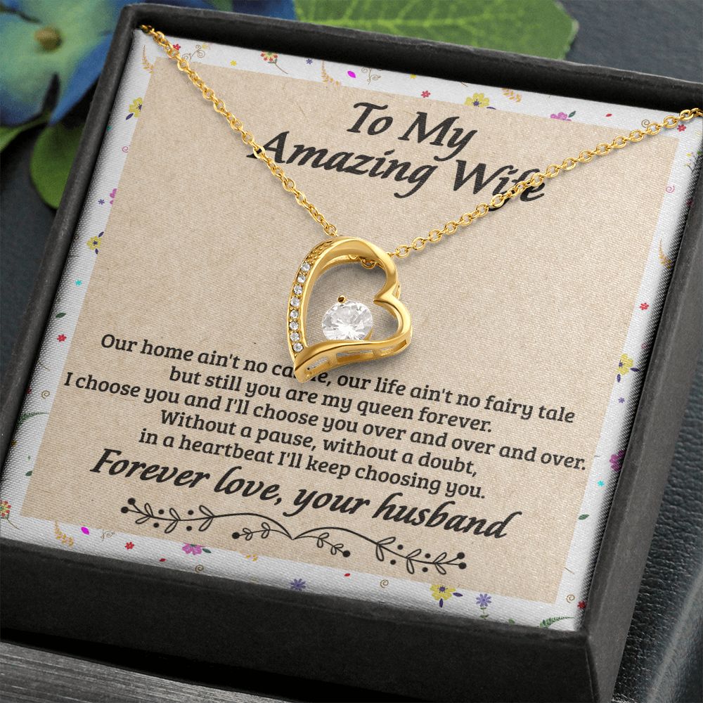 Birthday Gifts For Wife, Necklace Gifts For Wife From Husband, To My Wife Jewelry For Women , To My Wife Necklace  from Husband Wedding Anniversary Present For Wife, Beautiful Wife Jewelry Christmas18 Forever Love Necklace