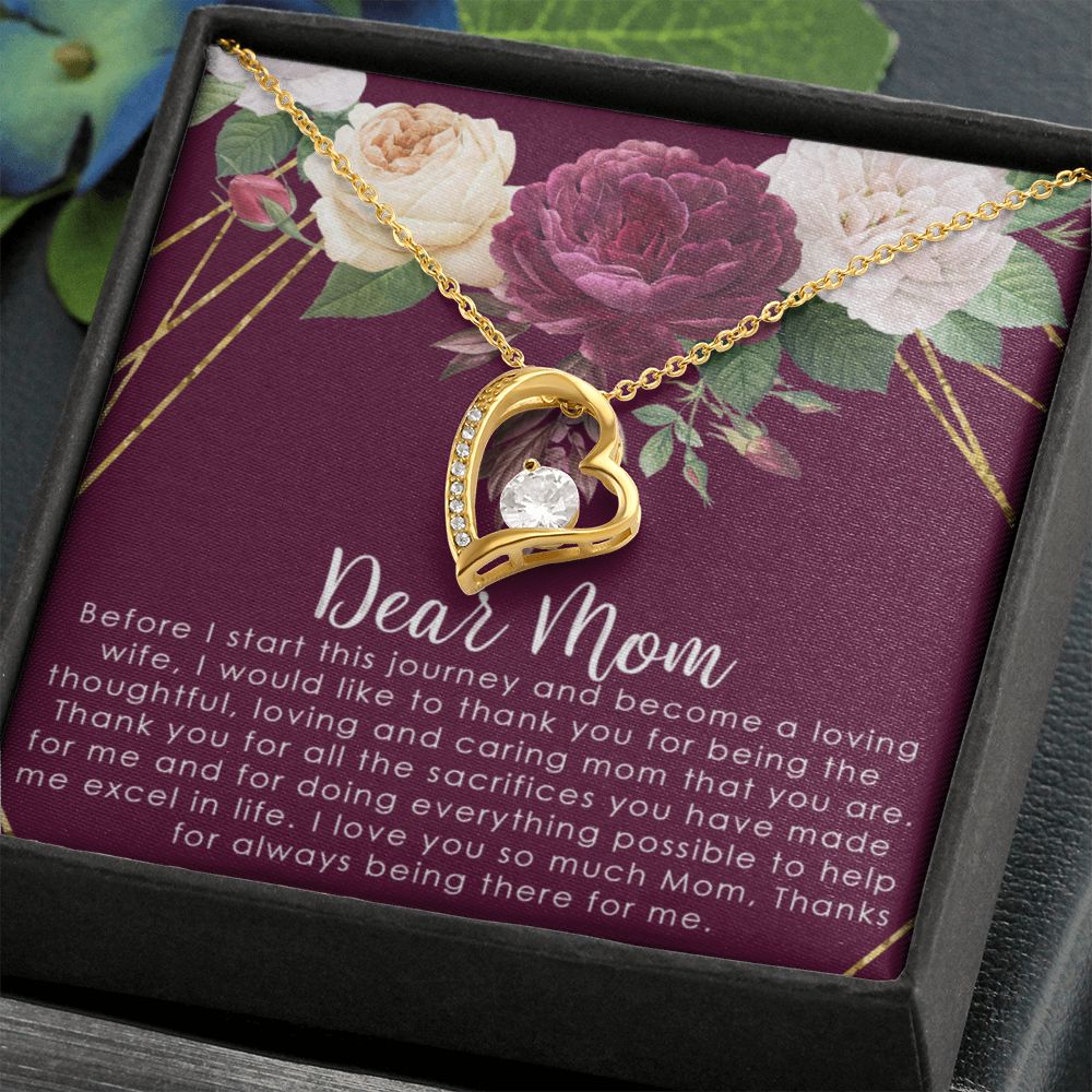To My Mom Necklace, Gift For Mom, Mother's Day Gift from Daughter, Mom Jewelry Gift for Mothers Day, Birthday Gift for Mother, Moms Gift from Daughter Son, Necklace for Mom Mother2 Forever Love Necklace