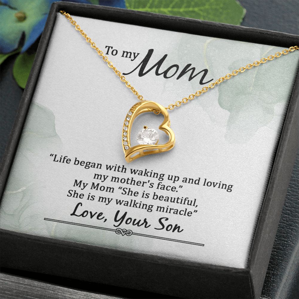 Mom Necklace Gifts for Mom from Daughter to Mom Gifts for Mothers Day from Daughter, To My Mom Necklace from Daughter to Mom Birthday Gifts Necklace with Message Card and Gift Box20 Forever Love Necklace