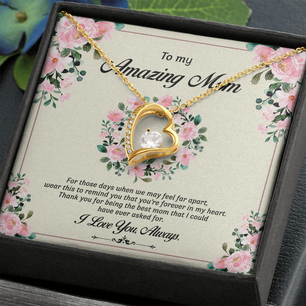 To My Mom Necklace, Gift For Mom, Mother's Day Gift from Daughter, Mom Jewelry Gift for Mothers Day, Birthday Gift for Mother, Moms Gift from Daughter Son, Necklace for Mom Mother17 Forever Love Necklace
