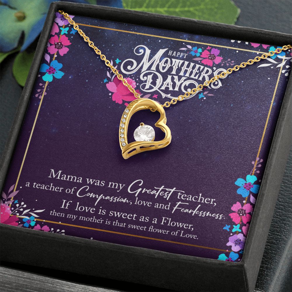 To My Mom Mother Necklace Pendant Gìt From Daughter Or Son Happy Mothers Day Mama Was My Greatest Teacher With Message Card Gift For Mom Forever Love Necklace