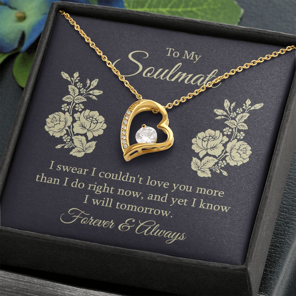 To my soulmate - I swear I couldn't love you Forever Love Necklace