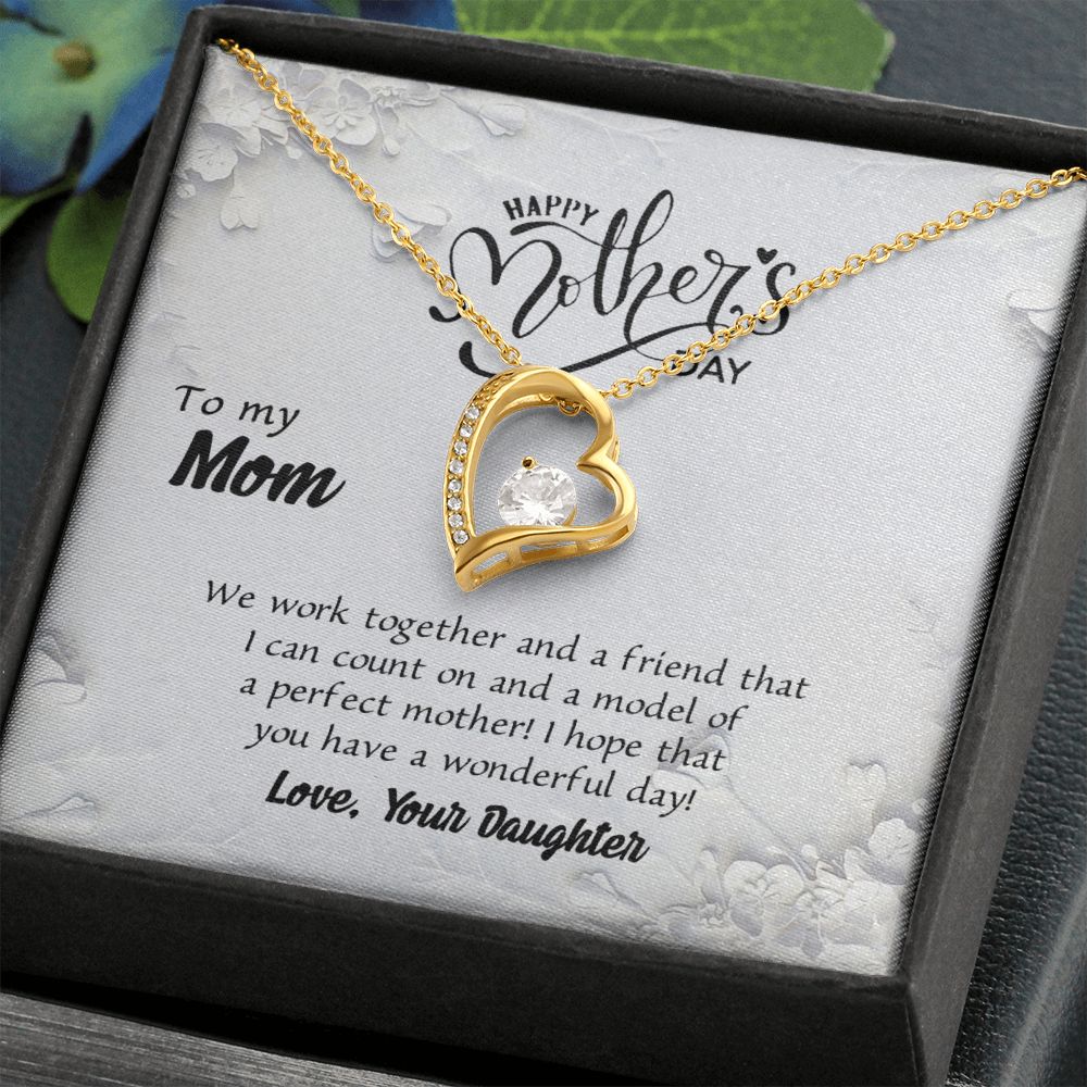 Mom Necklace Gifts for Mom from Daughter to Mom Gifts for Mothers Day from Daughter, To My Mom Necklace from Daughter to Mom Birthday Gifts Necklace with Message Card and Gift Box6 Forever Love Necklace