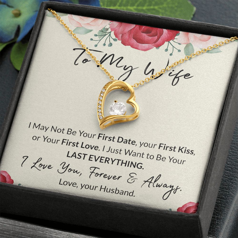 To My Wife Necklace from Husband, Personalized Necklace for Women, Luxury Necklace for Wife from Man Men, Wedding Anniversary Present For Wife, Beautiful Wife Jewelry Christmas Birthday Gift For Wife18 Forever Love Necklace