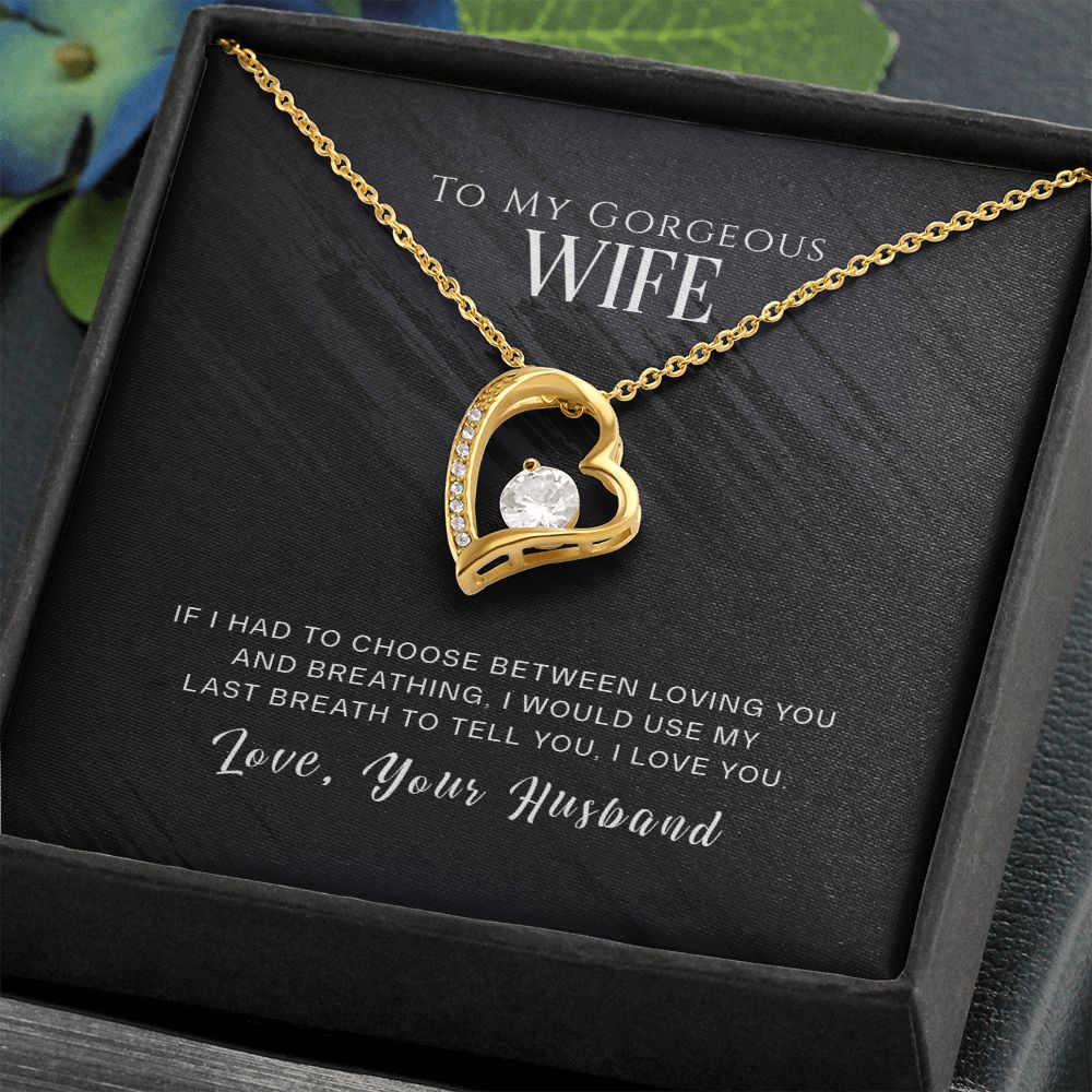 To My Gorgeous Wife Necklace Pendant Gift From Husband - If I Had To Choose With Message Card and Gift Box. Valentine's Day Gift For Wife Future Wife Forever Love Necklace
