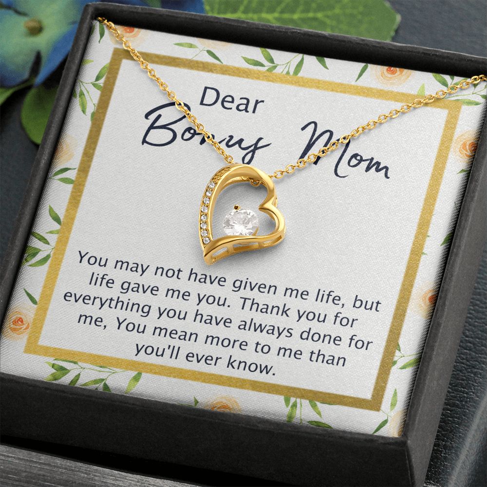 Bonus Mom Gifts, To My Bonus Mom Necklace, Bonus Mom Jewelry, Necklace for Bonus Mom, Step Daughter To Stepmother Necklace, Step Mom Necklace for Women Step Mom Mothers Day Jewelry Forever Love Necklace