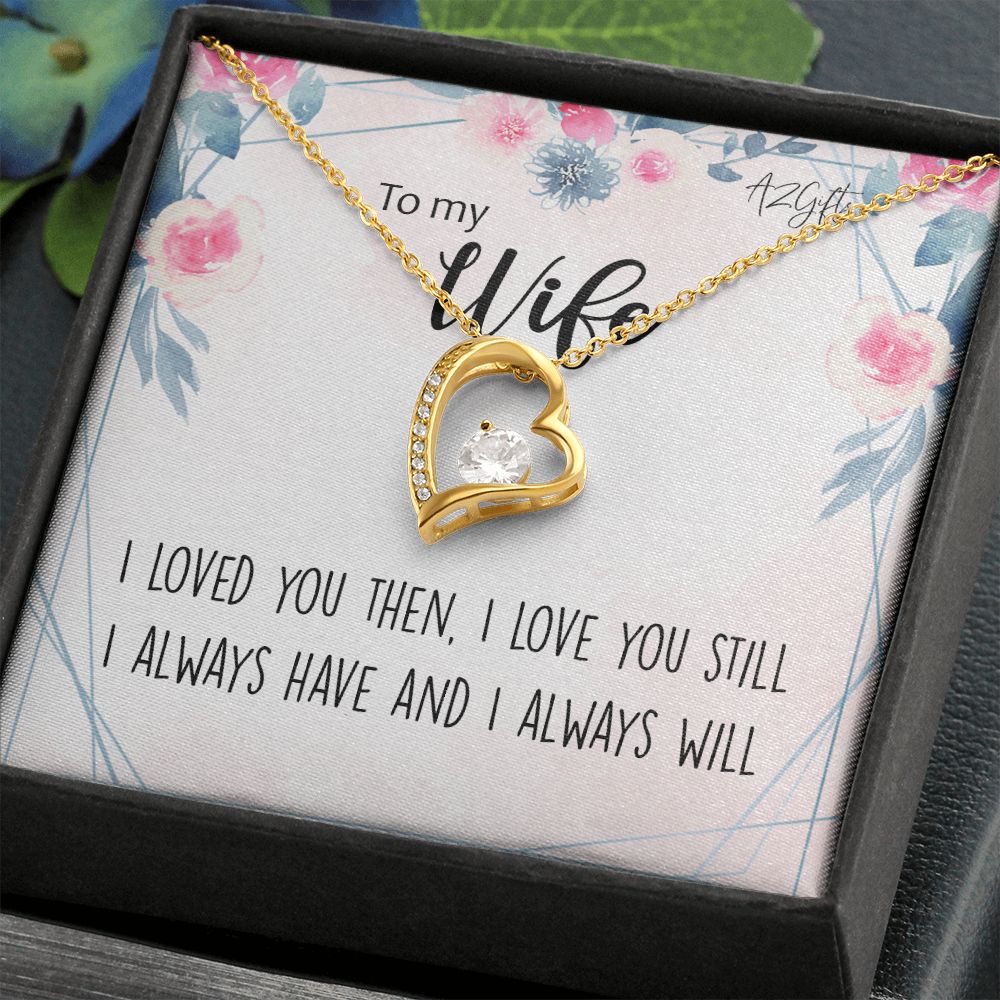 To My Wife Necklace from Husband, Personalized Necklace for Women, Luxury Necklace for Wife from Man Men, Wedding Anniversary Present For Wife, Beautiful Wife Jewelry Christmas Birthday Gifts For Wife2 Forever Love Necklace