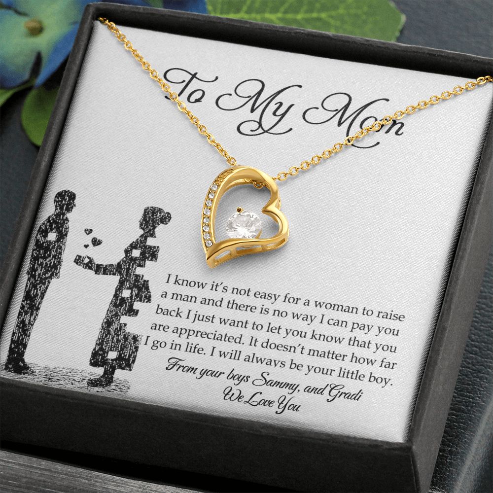 Mom Necklace Gifts for Mom from Daughter to Mom Gifts for Mothers Day from Daughter, To My Mom Necklace from Daughter to Mom Birthday Gifts Necklace with Message Card and Gift Box2 Forever Love Necklace