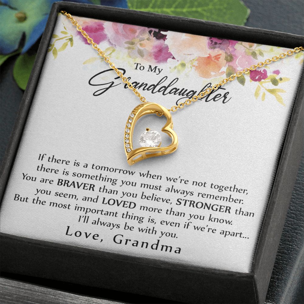 To My Granddaughter Love Knot Necklace, Graduation Gift For Girl From Grandma Forever Love Necklace