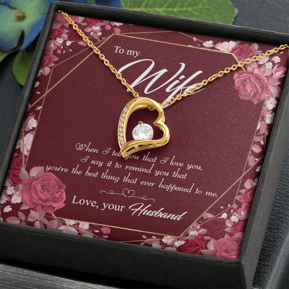 To My Wife Necklace Pendant Gift From Husbnd Habby Birthday Jewelry with Message Card and Gift Box. Wife Necklace Gift for Wife from Husband Valentine's Day Gift For Wife Future Wife Forever Love Necklace