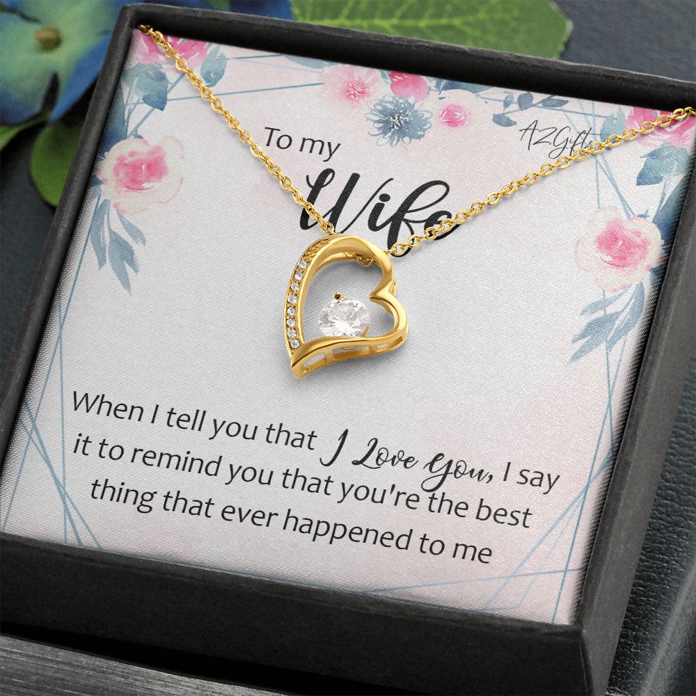 To My Wife Necklace from Husband, Personalized Necklace for Women, Luxury Necklace for Wife from Man Men, Wedding Anniversary Present For Wife, Beautiful Wife Jewelry Christmas Birthday Gifts For Wife Forever Love Necklace