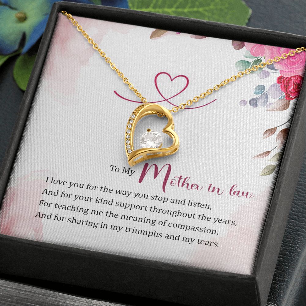Mother in Law Necklace, Jewelry for Women, Future Mother in Law Gifts from Daughter in Law, Mother of Bride Gifts For Mother in Law, Birthday Gifts For Mother In Law From Daughter In Law17 Forever Love Necklace