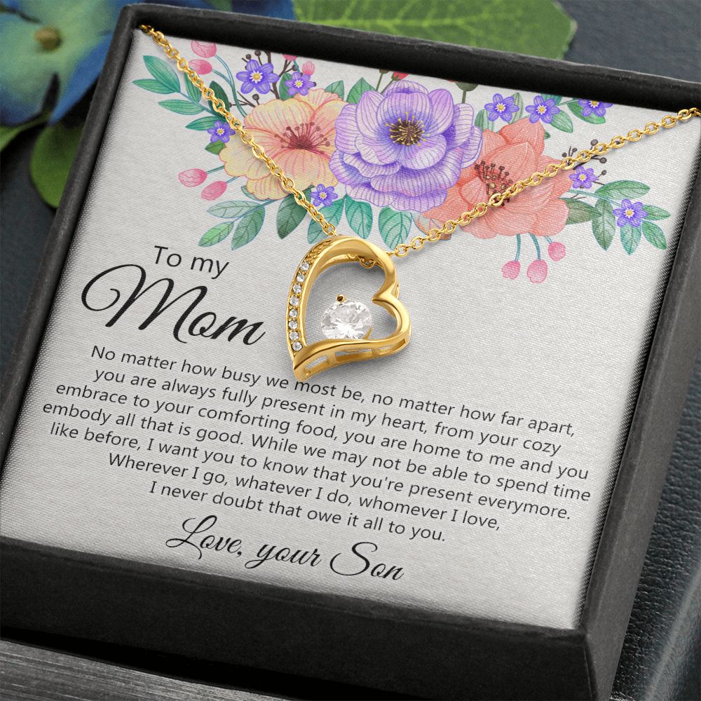 To my Mom Love Your Son Necklace, Meaningful Gift for Mom Necklace Jewelry for Women, Gift for Mom from Son, Son to Mom Jewelry Box, Mom Gift on Mother's Day Birthday Holiday Present Forever Love Necklace