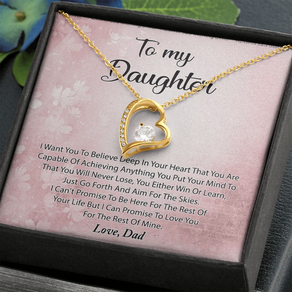 To My Daughter Necklace Gift From Mom I Love You Forever and Always Hearts Necklace For Daughter Present for Birthday Anniversary Christmas Valentine's Day Forever Love Necklace