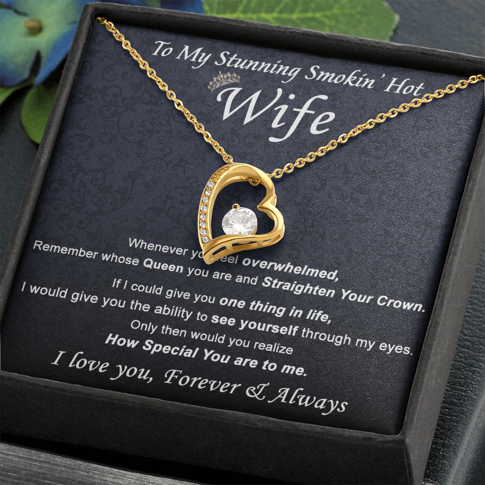 To My Wife Necklace from Husband, Personalized Necklace for Women, Luxury Necklace for Wife from Man Men, Wedding Anniversary Present For Wife, Beautiful Wife Jewelry Christmas Birthday Gift For Wife21 Forever Love Necklace