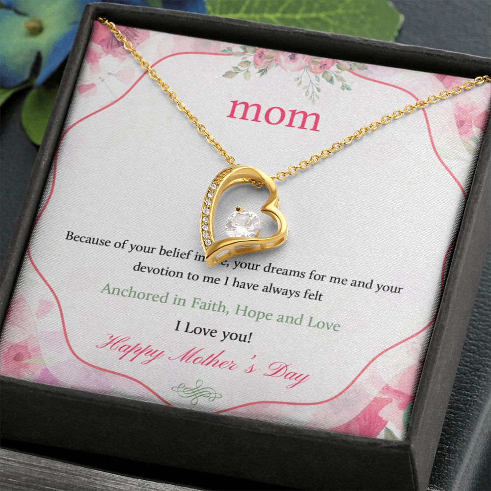 Mom Necklace Gifts for Mom from Daughter to Mom Gifts for Mothers Day from Daughter, To My Mom Necklace from Daughter to Mom Birthday Gifts Necklace with Message Card and Gift Box12 Forever Love Necklace