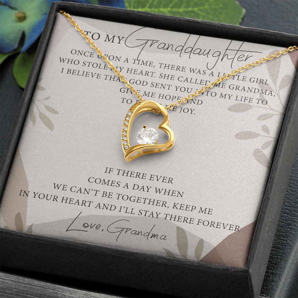 To My Granddaughter Forever Love Necklace Message Card Jewelry for Granddaughter 175192553120