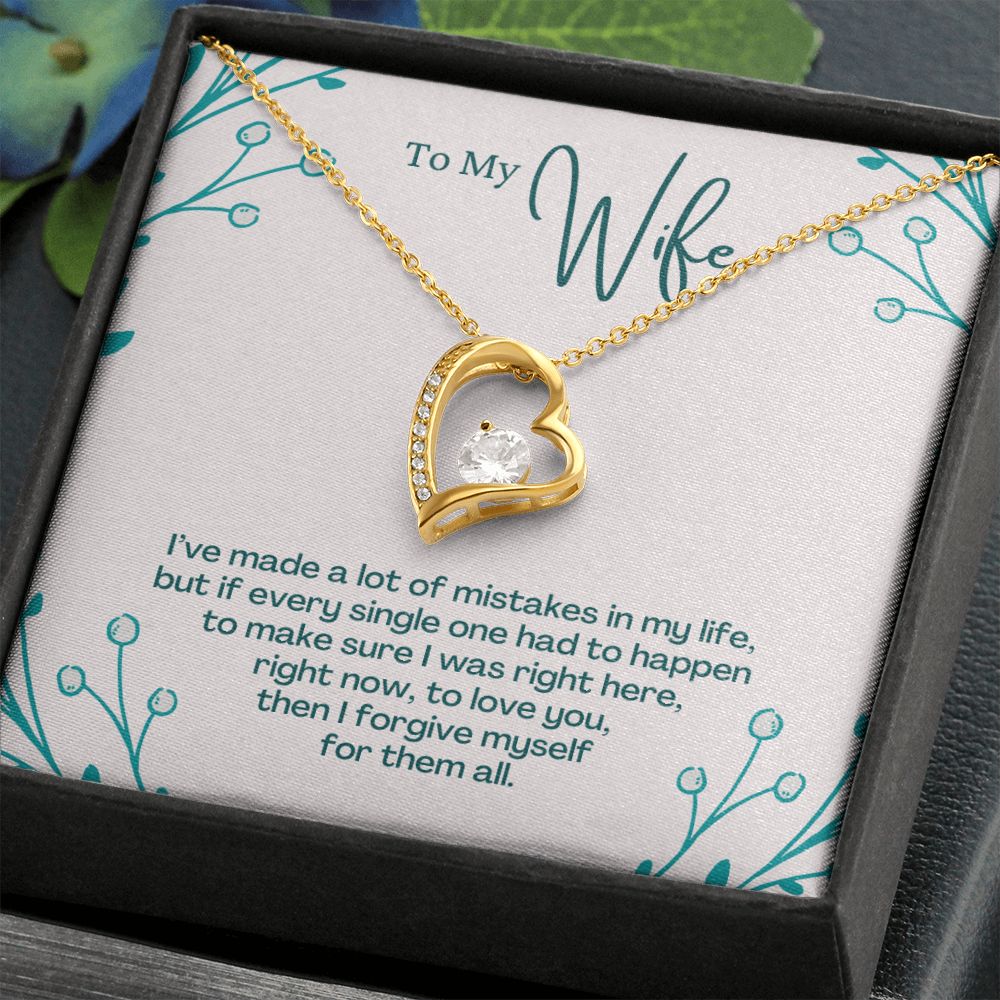 To My Wife Necklace Pendant Gift From Husband I've Made A Lot Of Mistakes With Message Card and Gift Box. Valentine's Day Gift For Wife Future Wife Forever Love Necklace