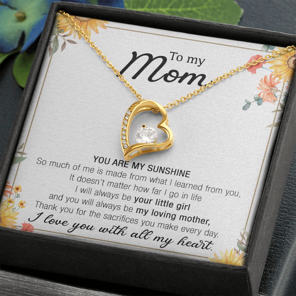 Mom Necklace Gifts for Mom from Daughter to Mom Gifts for Mothers Day from Daughter, To My Mom Necklace from Daughter to Mom Birthday Gifts Necklace with Message Card and Gift Box13 Forever Love Necklace