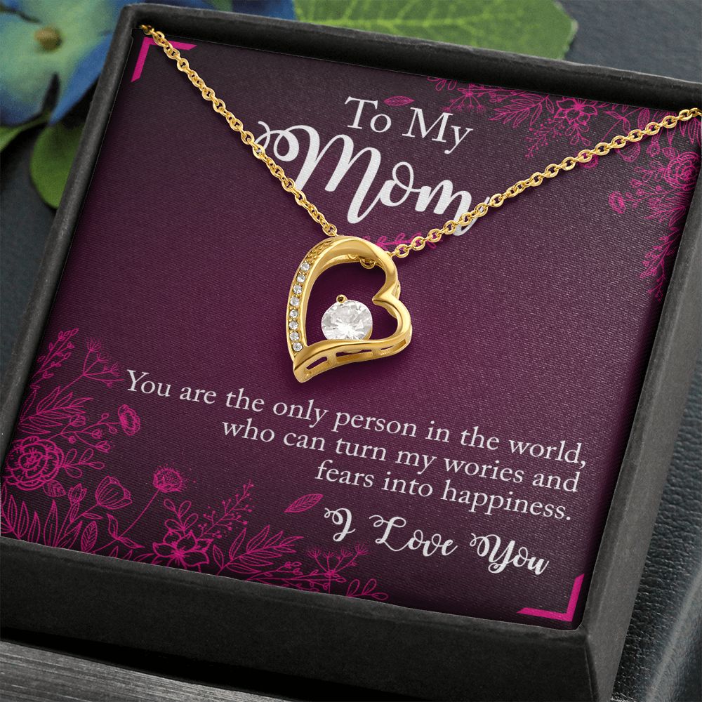 To My Mom Necklace Pendant Gift From Daughter Necklace You Are The Only Person Gift For To Mom Happy Mother's Day Mother In Law Gift On Birthday Anniversary Gift 30821 Forever Love Necklace