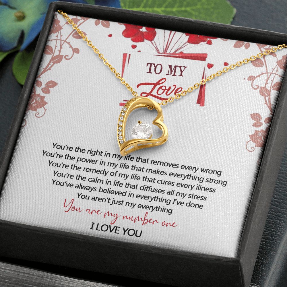 To My Love Interlocking Hearts Necklace With Box Message Card, Gift For My Love Forever Love Necklace