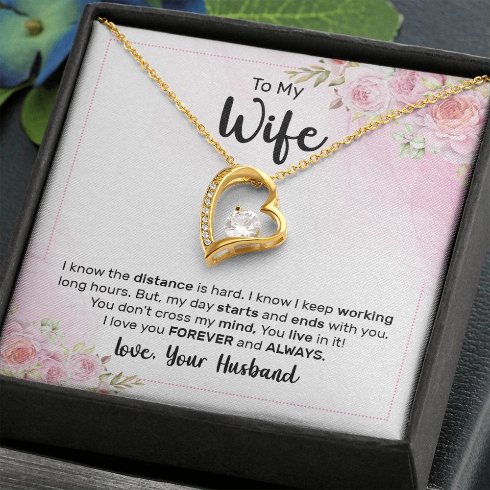 Birthday Gifts For Wife, Necklace Gifts For Wife From Husband, To My Wife Jewelry For Women , To My Wife Necklace  from Husband Wedding Anniversary Present For Wife, Beautiful Wife Jewelry Christmas29 Forever Love Necklace