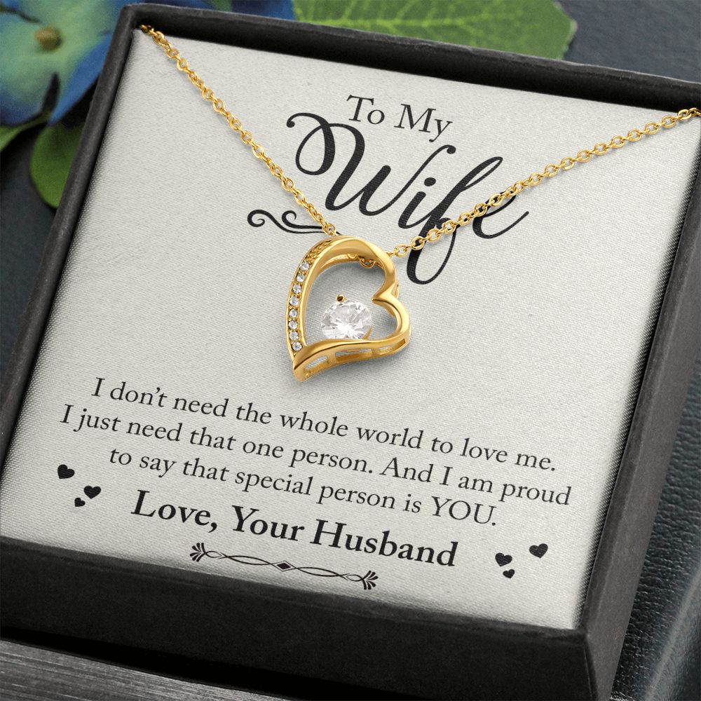 To My Wife Necklace from Husband, Personalized Necklace for Women, Luxury Necklace for Wife from Man Men, Wedding Anniversary Present For Wife, Beautiful Wife Jewelry Christmas Birthday Gift For Wife24 Forever Love Necklace