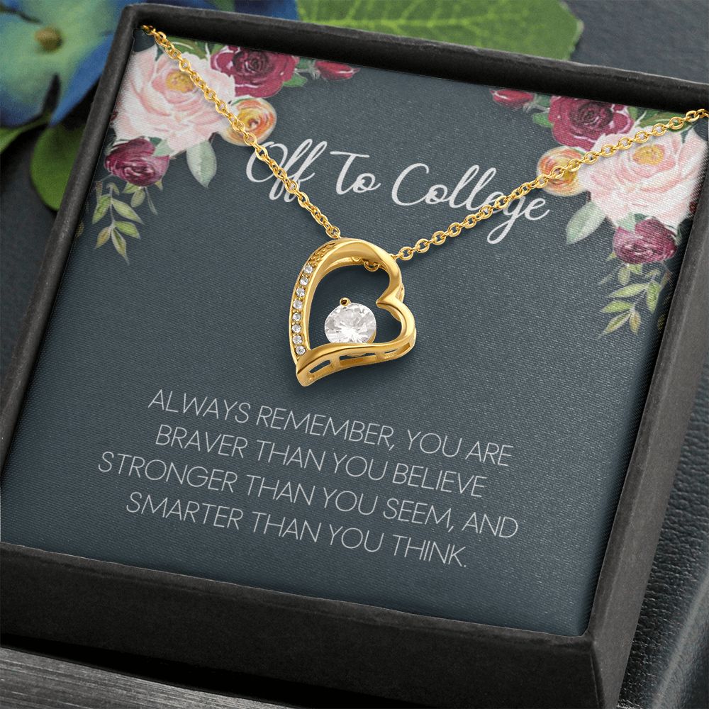 Off To College Necklace, Graduation Gifts For for Girl Congrats Graduation Pendants Gift For Daughter, Granddaughter, Niece, Sister Forever Love Necklace