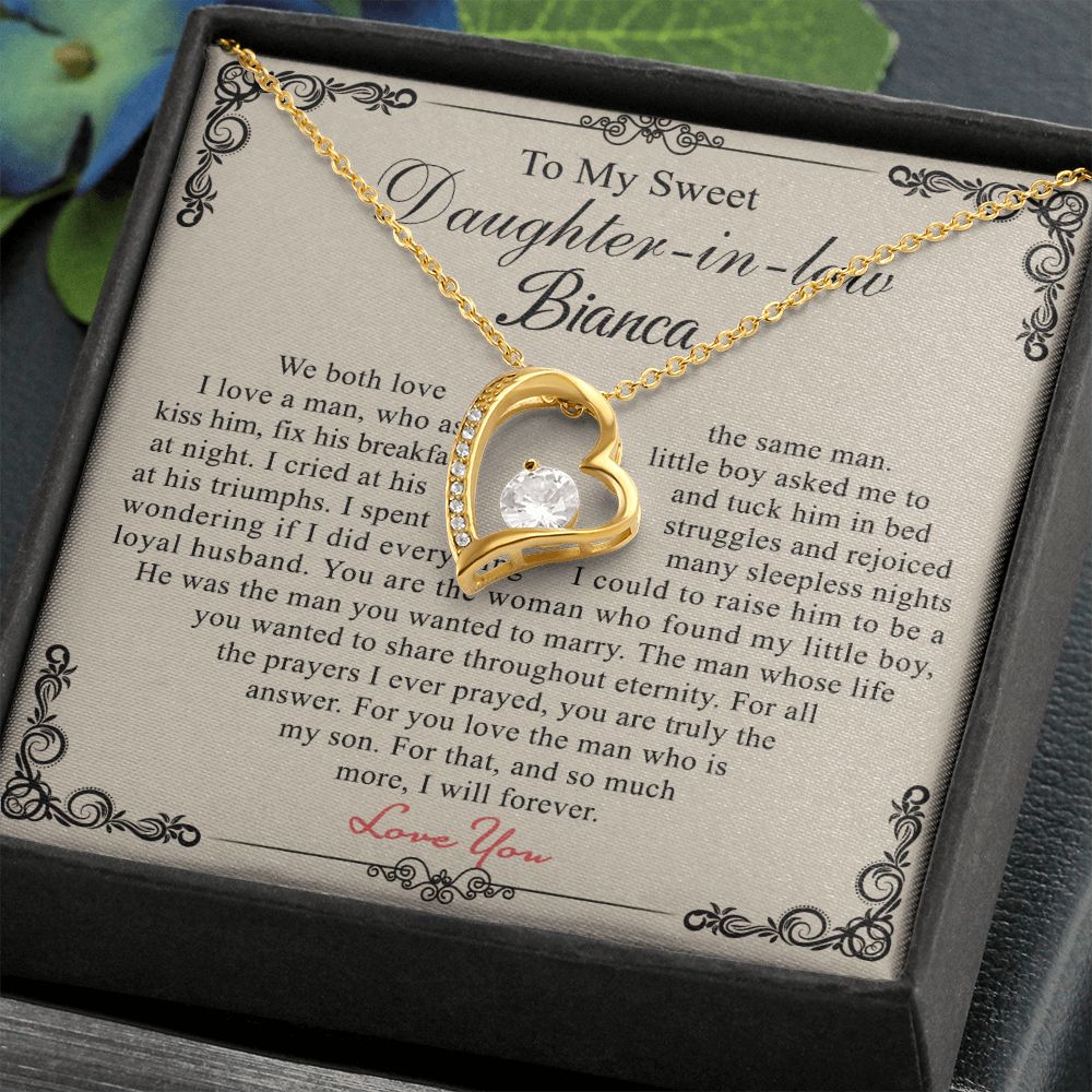 Daughter In Law Gifts Ideas, Daughter In Law Necklace, Gifts For Future Daughter In Law, Daughter In Law Birthday Gifts, Daughter-in-law Gifts From Mother In Law, Birthday Gifts For Daughter4 Forever Love Necklace