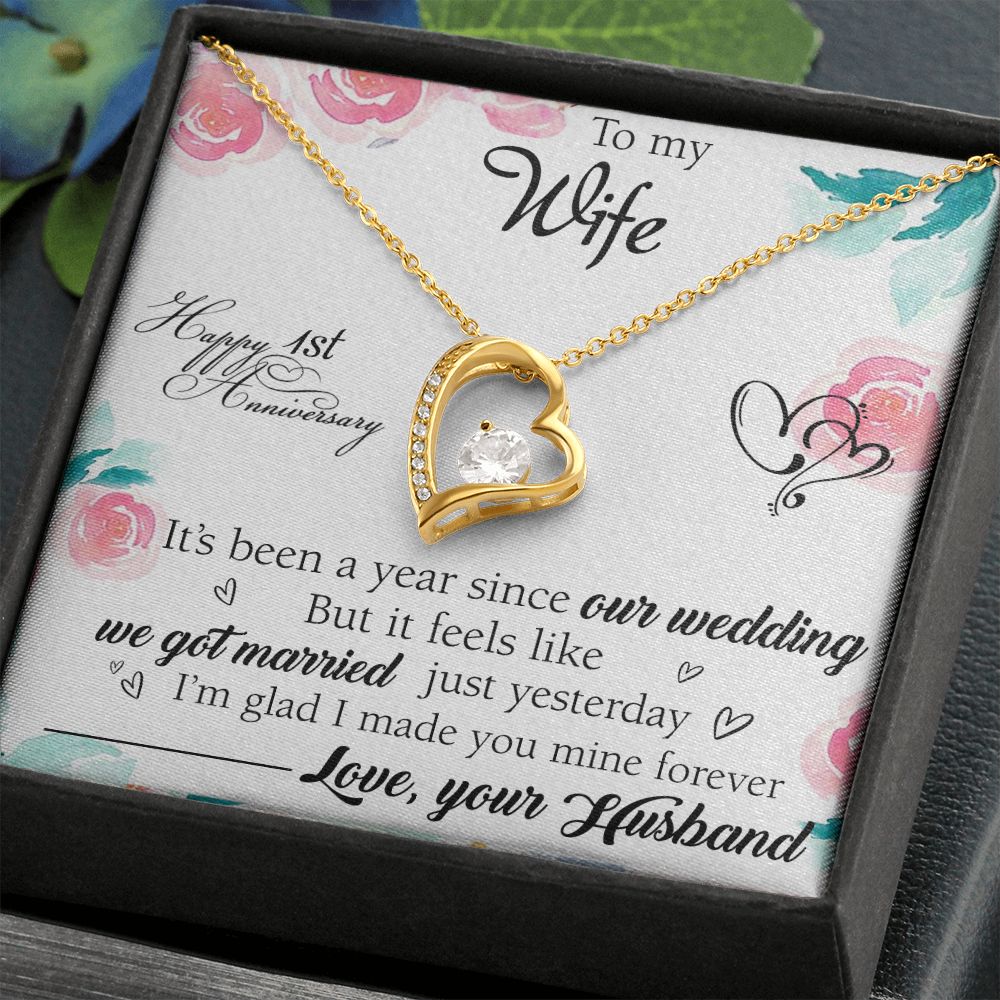 To My Wife Necklace, Wedding Anniversary Jewelry For Women, Necklace For Wife from Husband, Gift For Wife Birthday Gifts From Husband Necklace, Jewelry With Message Card In A Gift Box2 Forever Love Necklace
