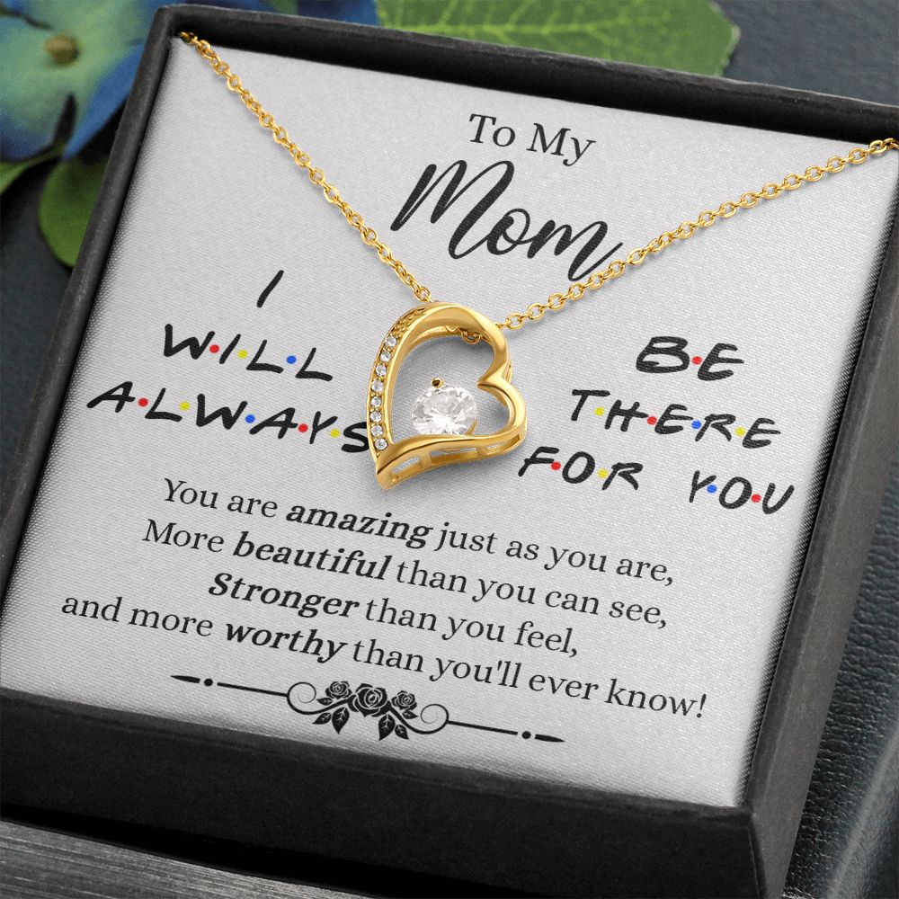 Mother Daughter Necklace Gifts For Mom Birthday Christmas Mothers Day Present To My Mom Jewelry Pendant Message Card Gift Box Forever Love Necklace