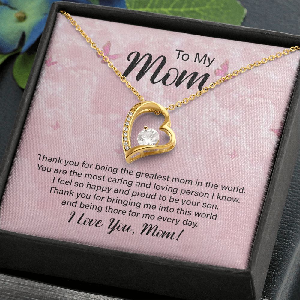 To My Mom Necklace, Gift For Mom, Mother's Day Gift from Daughter, Mom Jewelry Gift for Mothers Day, Birthday Gift for Mother, Moms Gift from Daughter Son, Necklace for Mom Mother 24 Forever Love Necklace