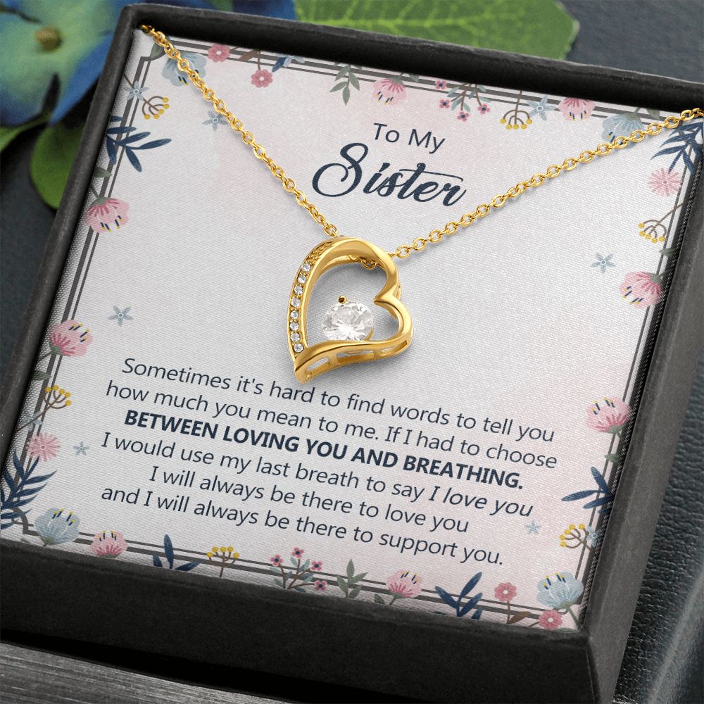 To My Sister Necklace Pendant Inspirational Jewelry For Women Teen Girl Family and Friendship Gifts Sisters Gifts Idea Sister Jewelry Necklace for Sisters Sentimental Gifts for Sister 301 Forever Love Necklace