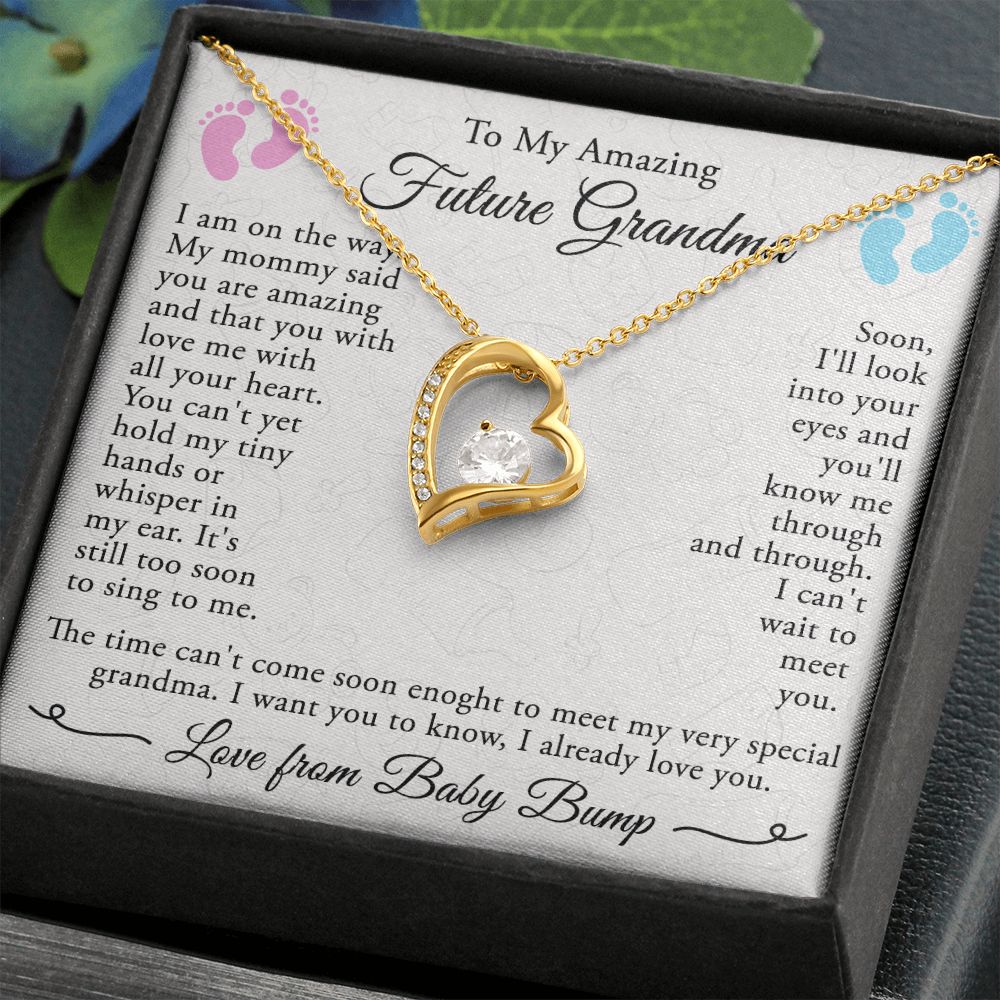 To My Grandmother Necklace, Gift for Grandmother Necklace, Mothers Day Gift For Grandma Nana, Grandma Jewelry From Grandchildren GrandKids , Jewelry Box Gift For Grandma Grandmother4 Forever Love Necklace