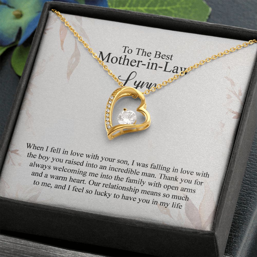 Mother in Law Necklace, Jewelry for Women, Future Mother in Law Gifts from Daughter in Law, Mother of Bride Gifts For Mother in Law, Birthday Gifts For Mother In Law From Daughter In Law4 Forever Love Necklace