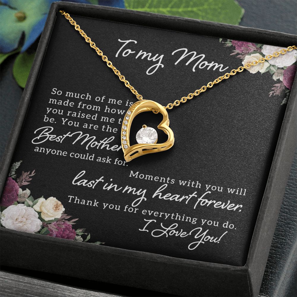 Mom Necklace Gifts for Mom from Daughter to Mom Gifts for Mothers Day from Daughter, To My Mom Necklace from Daughter to Mom Birthday Gifts Necklace with Message Card and Gift Box18 Forever Love Necklace