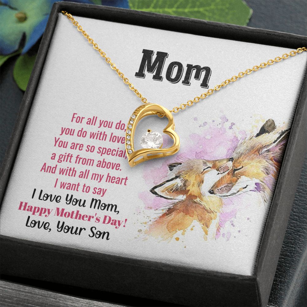 Mom Necklace Gifts for Mom from Daughter to Mom Gifts for Mothers Day from Daughter, To My Mom Necklace from Daughter to Mom Birthday Gifts Necklace with Message Card and Gift Box2241 Forever Love Necklace