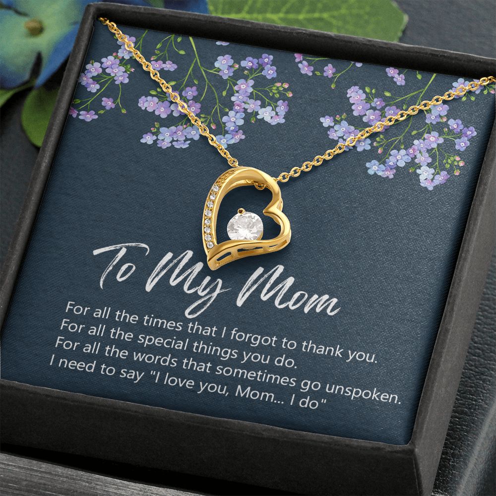 To My Mom Necklace Jewelry Gift, Birthday Gift For Mom, Mother's Day Gift For Mom, Message Card Jewelry Gift For Mom, Meaningful Mom Gift Forever Love Necklace