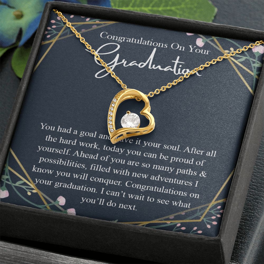 Graduation Gift For Her Necklace High School Graduation Gift, Congrats Graduation Pendants Gift For Daughter, Granddaughter, Niece, Sister Forever Love Necklace
