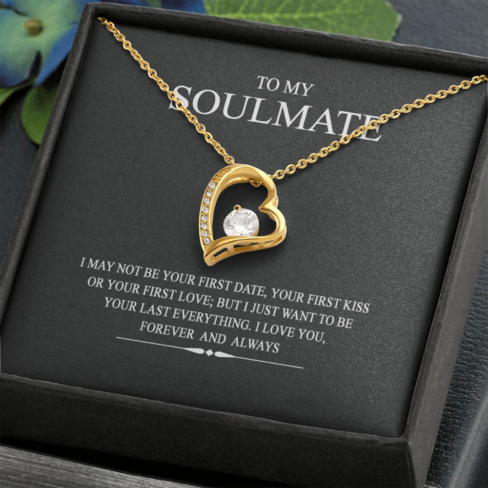 To My Soulmate Wife Girl Your Last Everything Interlocking Necklace Pendant Forever Love Necklace