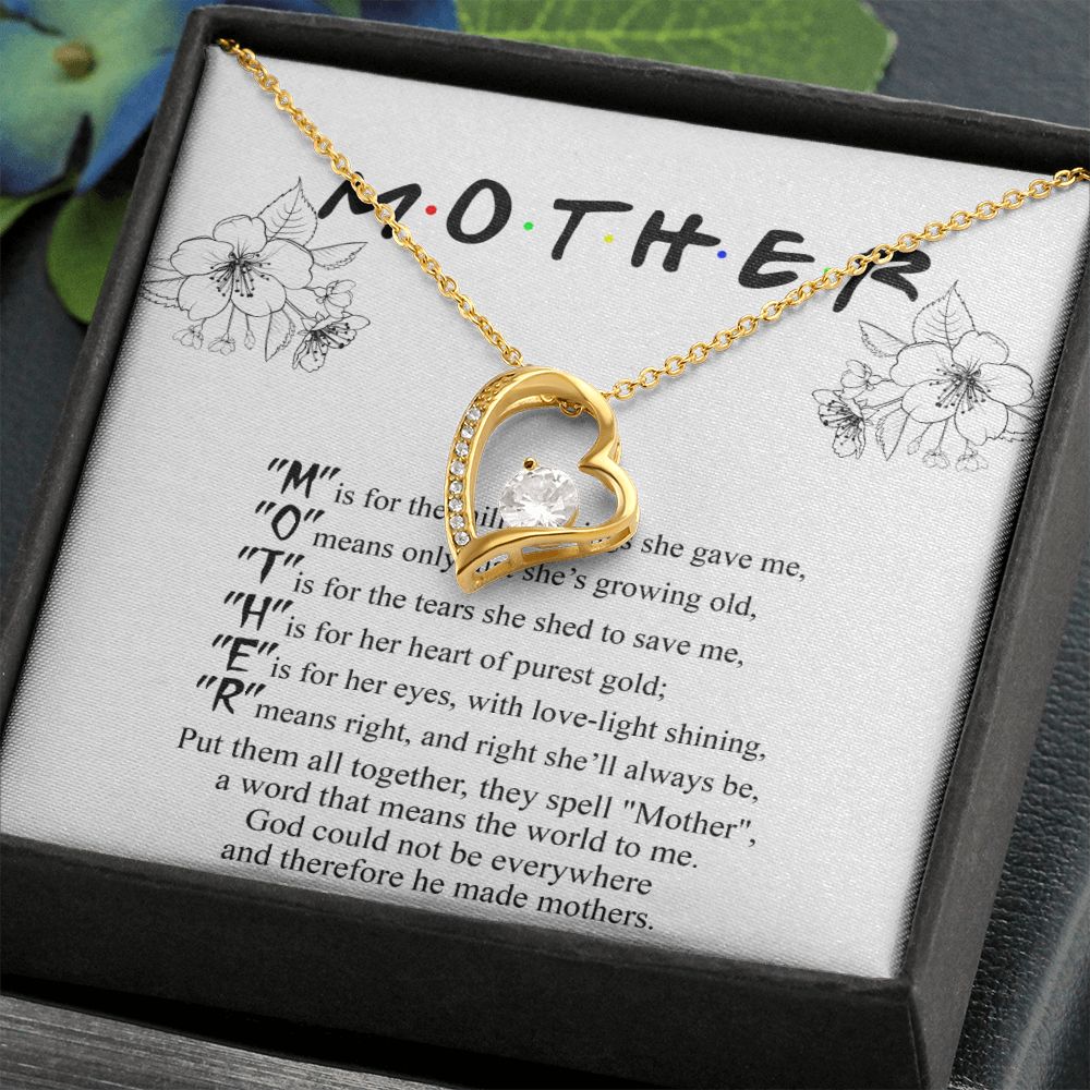 Mom Necklace Gifts for Mom from Daughter to Mom Gifts for Mothers Day from Daughter, To My Mom Necklace from Daughter to Mom Birthday Gifts Necklace with Message Card and Gift Box2224 Forever Love Necklace