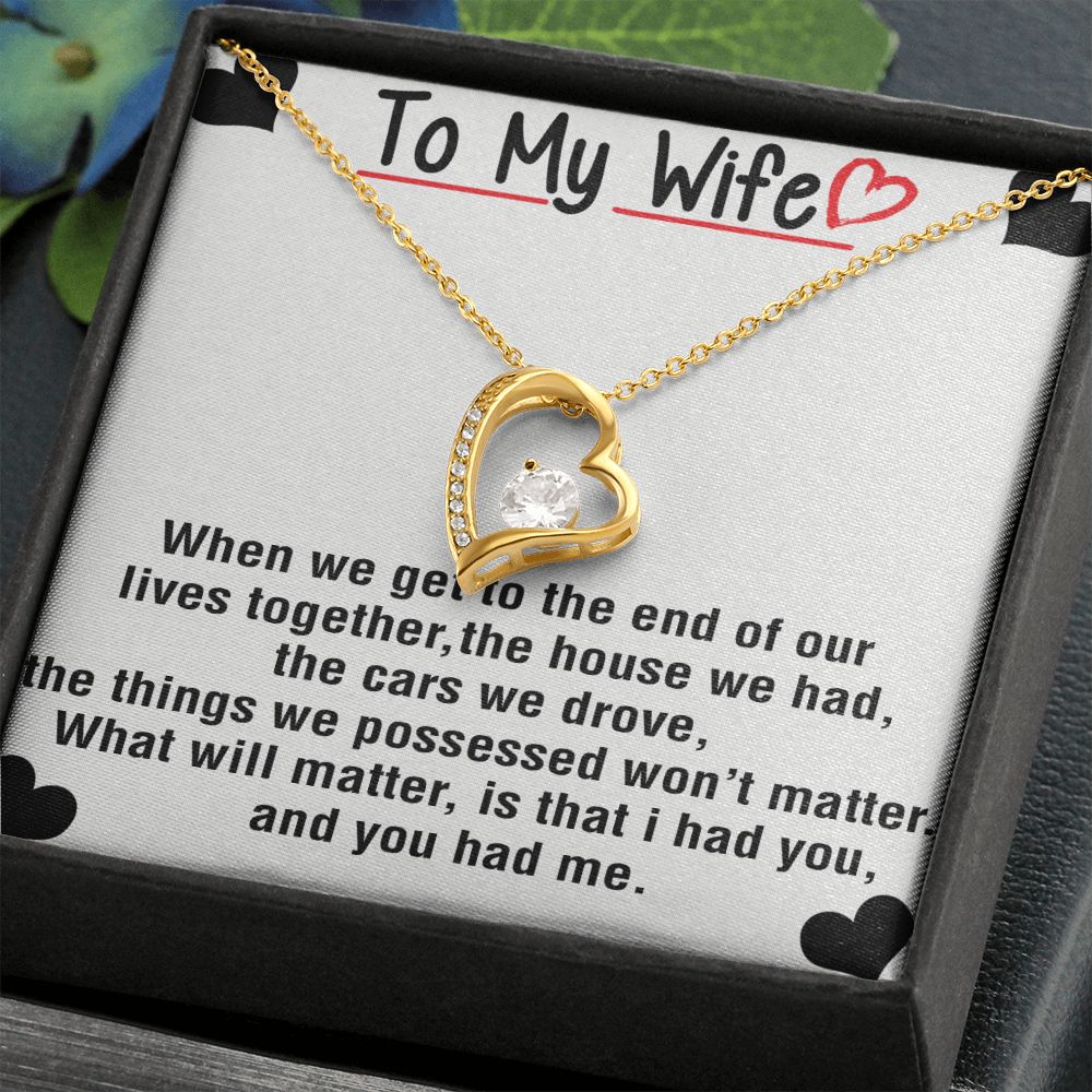 To My Wife Necklace from Husband, Personalized Necklace for Women, Luxury Necklace for Wife from Man Men, Wedding Anniversary Present For Wife, Beautiful Wife Jewelry Christmas Birthday Gift For Wife25 Forever Love Necklace