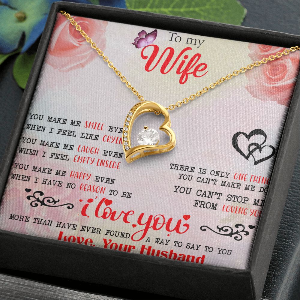 To My Wife Necklace, Wedding Anniversary Jewelry For Women, Necklace For Wife from Husband, Gift For Wife Birthday Gifts From Husband Necklace, Jewelry With Message Card In A Gift Box3 Forever Love Necklace