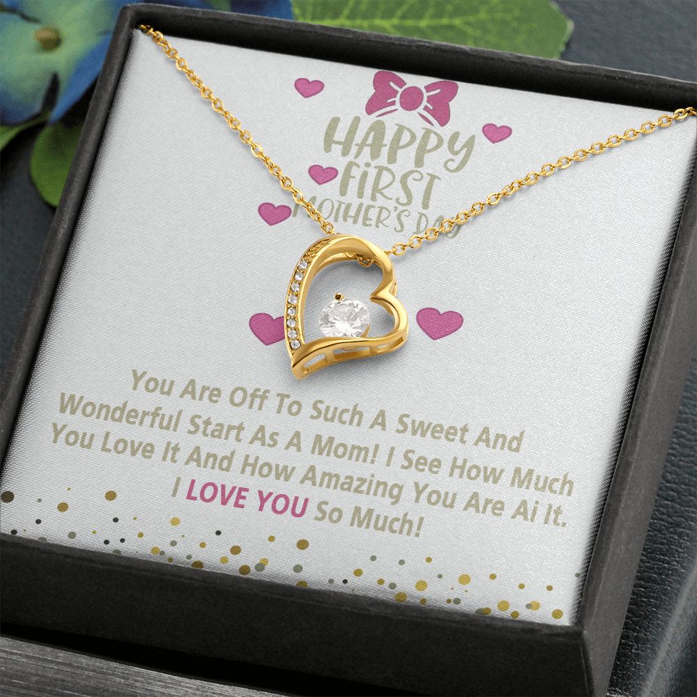Mom Necklace Gifts for Mom from Daughter to Mom Gifts for Mothers Day from Daughter, To My Mom Necklace from Daughter to Mom Birthday Gifts Necklace with Message Card and Gift Box15 Forever Love Necklace