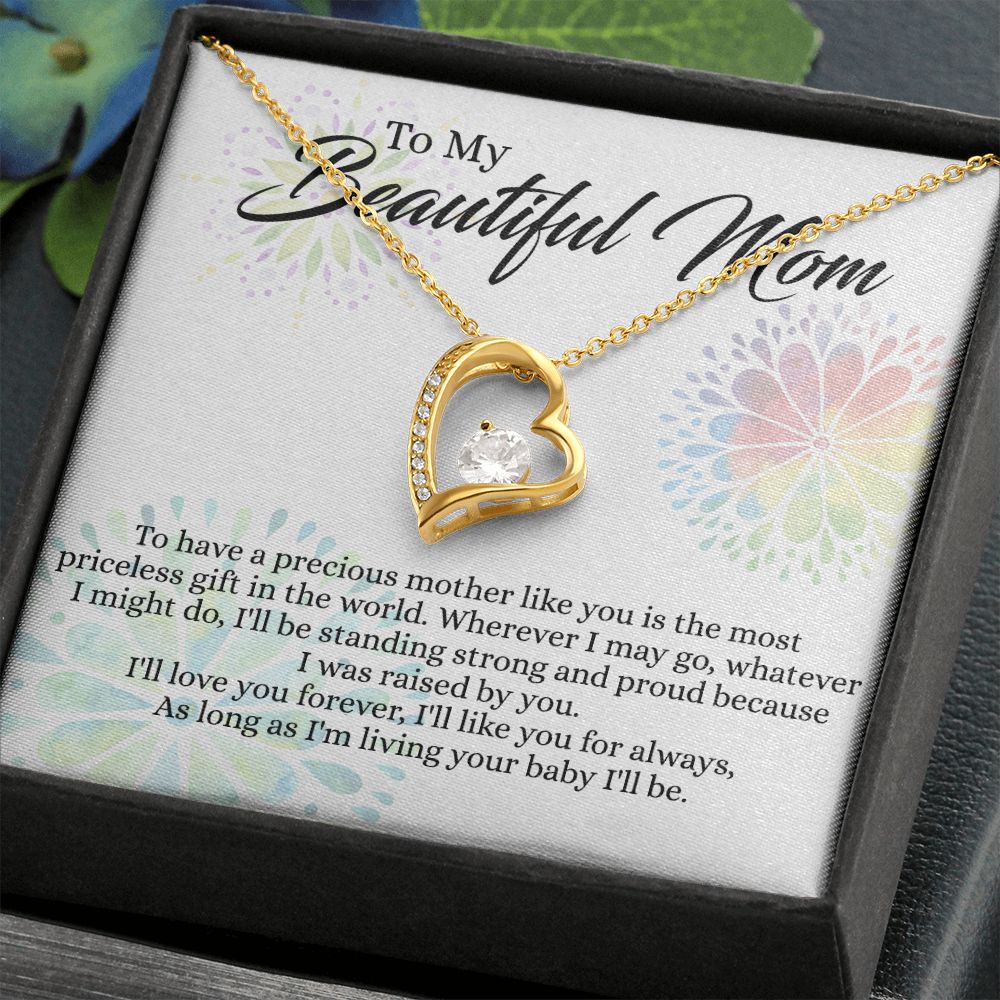 To My Mom Necklace, Gift For Mom, Mother's Day Gift from Daughter, Mom Jewelry Gift for Mothers Day, Birthday Gift for Mother, Moms Gift from Daughter Son, Necklace for Mom Mother 4 Forever Love Necklace